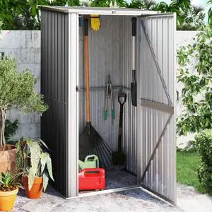 vidaXL Garden Shed Outdoor Storage Garage House Anthracite Galvanized Steel