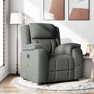 vidaXL Massage Recliner Chair Dark Gray Fabric massage chair massage recliner