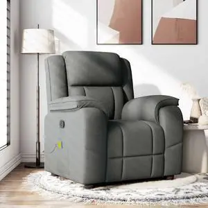 vidaXL Massage Recliner Chair Dark Gray Fabric massage chair massage recliner