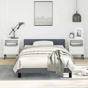 vidaXL Velvet Bed Frame Platform Bed, Scandinavian Style/Slats Support/No Box Spring Needed/Without Mattress/Easy Assembly, Dark Gray Twin Bed