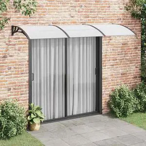 vidaXL Door Canopy, Front Door Canopy for Protection, Porch Canopy for Outdoor, Weather-Resistant Polycarbonate Cover, 118,1''x39,4'', Black
