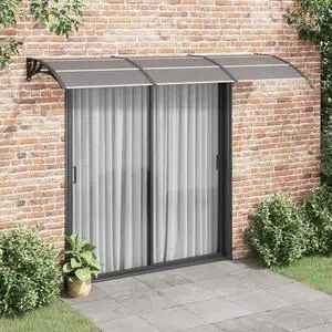 vidaXL Door Canopy, Front Door Canopy for Protection, Porch Canopy for Outdoor, Weather-Resistant Polycarbonate Cover, 118,1''x39,4'', Black