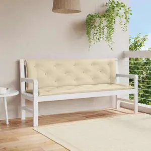 vidaXL Indoor/Outdoor Bench Cushions 2 pcs, Patio Loveseat Cushions, Porch Swing Seat Cushions, Non-slip, Water-Repellent, Breathable, Resilient, Beige 59.1"x19.7"x2.8" Oxford Fabric