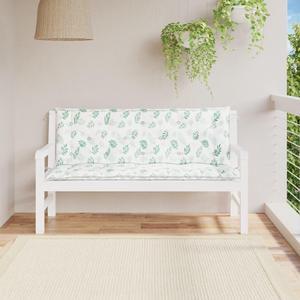 vidaXL Indoor/Outdoor Bench Cushions 2 pcs, Patio Loveseat Cushions, Porch Swing Seat Cushions, Non-slip, Water-Repellent, Breathable, Resilient, Leaf Pattern 59.1"x19.7"x2.8" Oxford Fabric