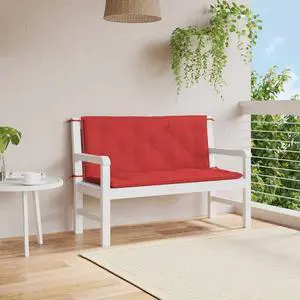 vidaXL Indoor/Outdoor Bench Cushions 2 pcs, Patio Loveseat Cushions, Porch Swing Seat Cushions, Non-slip, Water-Repellent, Breathable, Resilient, Red 47.2"x19.7"x2.8" Oxford Fabric