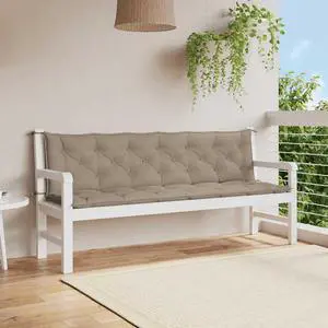 vidaXL Indoor/Outdoor Bench Cushions 2 pcs, Patio Loveseat Cushions, Porch Swing Seat Cushions, Non-slip, Water-Repellent, Breathable, Resilient, Taupe 78.7"x19.7"x2.8" Oxford Fabric