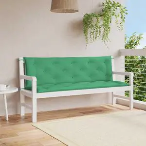 vidaXL Indoor/Outdoor Bench Cushions 2 pcs, Patio Loveseat Cushions, Porch Swing Seat Cushions, Non-slip, Water-Repellent, Breathable, Resilient, Green 59.1"x19.7"x2.8" Oxford Fabric
