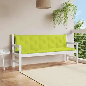 vidaXL Indoor/Outdoor Bench Cushions 2 pcs, Patio Loveseat Cushions, Porch Swing Seat Cushions, Non-slip, Water-Repellent, Breathable, Resilient, Bright Green 70.9"x19.7"x2.8" Oxford Fabric