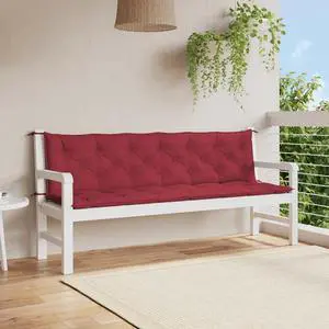 vidaXL Indoor/Outdoor Bench Cushions 2 pcs, Patio Loveseat Cushions, Porch Swing Seat Cushions, Non-slip, Water-Repellent, Breathable, Resilient, Wine Red 78.7"x19.7"x2.8" Oxford Fabric