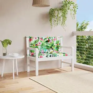 vidaXL Indoor/Outdoor Bench Cushions 2 pcs, Patio Loveseat Cushions, Porch Swing Seat Cushions, Non-slip, Water-Repellent, Breathable, Resilient, Multicolour 39.4"x19.7"x2.8" Oxford Fabric