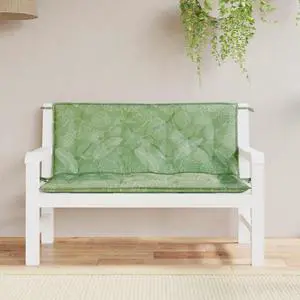vidaXL Indoor/Outdoor Bench Cushions 2 pcs, Patio Loveseat Cushions, Porch Swing Seat Cushions, Non-slip, Water-Repellent, Breathable, Resilient, Leaf Pattern 47.2"x19.7"x2.8" Oxford Fabric