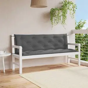 vidaXL Indoor/Outdoor Bench Cushions 2 pcs, Patio Loveseat Cushions, Porch Swing Seat Cushions, Non-slip, Water-Repellent, Breathable, Resilient, Anthracite 59.1"x19.7"x2.8" Oxford Fabric