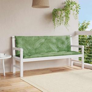 vidaXL Indoor/Outdoor Bench Cushions 2 pcs, Patio Loveseat Cushions, Porch Swing Seat Cushions, Non-slip, Water-Repellent, Breathable, Resilient, Leaf Pattern 59.1"x19.7"x2.8" Oxford Fabric