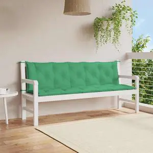 vidaXL Indoor/Outdoor Bench Cushions 2 pcs, Patio Loveseat Cushions, Porch Swing Seat Cushions, Non-slip, Water-Repellent, Breathable, Resilient, Green 70.9"x19.7"x2.8" Oxford Fabric