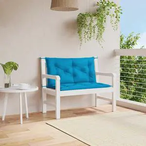 vidaXL Indoor/Outdoor Bench Cushions 2 pcs, Patio Loveseat Cushions, Porch Swing Seat Cushions, Non-slip, Water-Repellent, Breathable, Resilient, Light Blue 39.4"x19.7"x2.8" Oxford Fabric