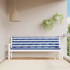 vidaXL Indoor/Outdoor Bench Cushions 2 pcs, Patio Loveseat Cushions, Porch Swing Seat Cushions, Non-slip, Water-Repellent, Breathable, Resilient, Blue&White Stripe 78.7"x19.7"x2.8" Oxford Fabric