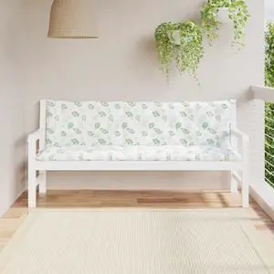 vidaXL Indoor/Outdoor Bench Cushions 2 pcs, Patio Loveseat Cushions, Porch Swing Seat Cushions, Non-slip, Water-Repellent, Breathable, Resilient, Leaf Pattern 70.9"x19.7"x2.8" Oxford Fabric