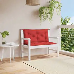 vidaXL Indoor/Outdoor Bench Cushions 2 pcs, Patio Loveseat Cushions, Porch Swing Seat Cushions, Non-slip, Water-Repellent, Breathable, Resilient, Red 39.4"x19.7"x2.8" Oxford Fabric