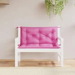 vidaXL Indoor/Outdoor Bench Cushions 2 pcs, Patio Loveseat Cushions, Porch Swing Seat Cushions, Non-slip, Water-Repellent, Breathable, Resilient, Pink 39.4"x19.7"x2.8" Oxford Fabric