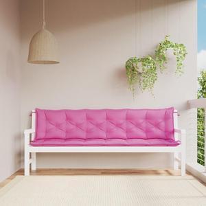 vidaXL Indoor/Outdoor Bench Cushions 2 pcs, Patio Loveseat Cushions, Porch Swing Seat Cushions, Non-slip, Water-Repellent, Breathable, Resilient, Pink 78.7"x19.7"x2.8" Oxford Fabric