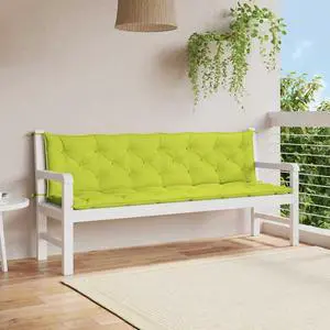 vidaXL Indoor/Outdoor Bench Cushions 2 pcs, Patio Loveseat Cushions, Porch Swing Seat Cushions, Non-slip, Water-Repellent, Breathable, Resilient, Bright Green 78.7"x19.7"x2.8" Oxford Fabric