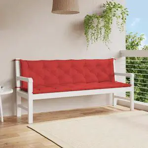 vidaXL Indoor/Outdoor Bench Cushions 2 pcs, Patio Loveseat Cushions, Porch Swing Seat Cushions, Non-slip, Water-Repellent, Breathable, Resilient, Red 78.7"x19.7"x2.8" Oxford Fabric