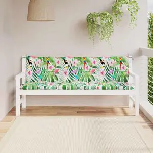 vidaXL Indoor/Outdoor Bench Cushions 2 pcs, Patio Loveseat Cushions, Porch Swing Seat Cushions, Non-slip, Water-Repellent, Breathable, Resilient, Multicolour 70.9"x19.7"x2.8" Oxford Fabric