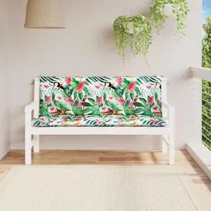 vidaXL Indoor/Outdoor Bench Cushions 2 pcs, Patio Loveseat Cushions, Porch Swing Seat Cushions, Non-slip, Water-Repellent, Breathable, Resilient, Multicolour 59.1"x19.7"x2.8" Oxford Fabric