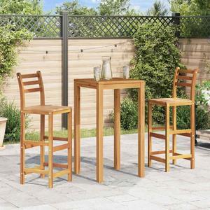 vidaXL Wooden Bar Stools with Backrest & Footrest Set of 2, Indoor/Outdoor Chairs for Dining Garden Patio, Solid Acacia Wood 14.2" x 16.5" x 43.3"H Brown