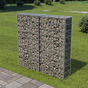 vidaXL Gabion Basket with Lids, Galvanized Steel Gabion Wall, Rectangular Gabion Cage for Garden, High Load Capacity, 39,4"x7,9"x39,4"