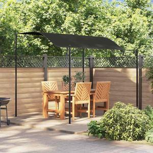 vidaXL Gazebo 9.8'x7.9', Sun Protector Canopy with Curved Roof, UV Resistant, Durable Steel and Fabric Construction for Outdoor Shelter, Easy Assembly, Anthracite