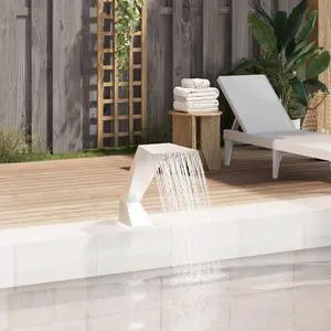 vidaXL Pool Fountain, Stainless Steel 304 Construction, Chlorine-Resistant, with Even Water Flow, Easy Installation, Suitable for Ponds, Pools, Gardens, 25.2"x11.8"x20.5"