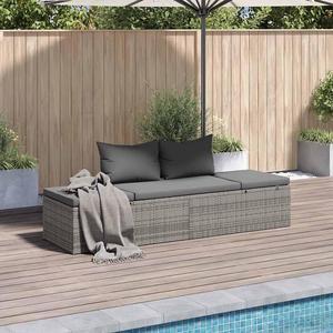 vidaXL Patio Bed, Outdoor Lounge Bed, Adjustable Sides Lightweight Weather-Resistant Easy Maintenance, Washable Cushions & Poly Rattan Frame