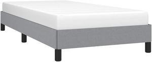 vidaXL Twin XL Size Bed Frame with Plywood Slats, Platform Bed Frame, Fabric Upholstered Mattress Foundation, No Box Spring Needed & Easy Assembly, Light Gray, without Mattress