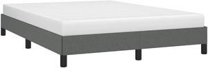 vidaXL Full Size Bed Frame with Plywood Slats, Platform Bed Frame, Fabric Upholstered Mattress Foundation, No Box Spring Needed & Easy Assembly, Dark Gray, without Mattress