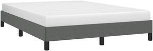 vidaXL Queen Size Bed Frame with Plywood Slats, Platform Bed Frame, Fabric Upholstered Mattress Foundation, No Box Spring Needed & Easy Assembly, Dark Gray, without Mattress