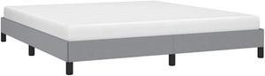 vidaXL California King Size Bed Frame with Plywood Slats, Platform Bed Frame, Fabric Upholstered Mattress Foundation, No Box Spring Needed & Easy Assembly, Light Gray, without Mattress