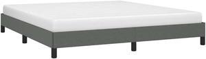 vidaXL California King Size Bed Frame with Plywood Slats, Platform Bed Frame, Fabric Upholstered Mattress Foundation, No Box Spring Needed & Easy Assembly, Dark Gray, without Mattress