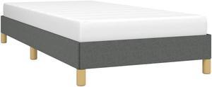 vidaXL Twin XL Size Bed Frame with Plywood Slats, Platform Bed Frame, Fabric Upholstered Mattress Foundation, No Box Spring Needed & Easy Assembly, Dark Gray, without Mattress