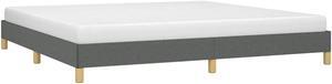 vidaXL King Size Bed Frame with Plywood Slats, Platform Bed Frame, Fabric Upholstered Mattress Foundation, No Box Spring Needed & Easy Assembly, Dark Gray, without Mattress