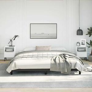 vidaXL King Size Bed Frame with Plywood Slats, Platform Bed Frame, Faux Leather Upholstered Mattress Foundation, No Box Spring Needed & Easy Assembly, Black, without Mattress