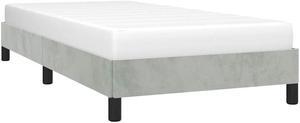 vidaXL Twin Size Bed Frame with Plywood Slats, Platform Bed Frame, Velvet Upholstered Mattress Foundation, No Box Spring Needed & Easy Assembly, Light Gray, without Mattress