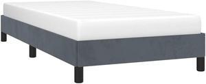 vidaXL Twin XL Size Bed Frame with Plywood Slats, Platform Bed Frame, Velvet Upholstered Mattress Foundation, No Box Spring Needed & Easy Assembly, Dark Gray, without Mattress