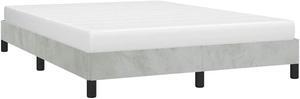 vidaXL Full Size Bed Frame with Plywood Slats, Platform Bed Frame, Velvet Upholstered Mattress Foundation, No Box Spring Needed & Easy Assembly, Light Gray, without Mattress