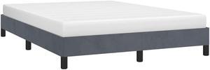 vidaXL Full Size Bed Frame with Plywood Slats, Platform Bed Frame, Velvet Upholstered Mattress Foundation, No Box Spring Needed & Easy Assembly, Dark Gray, without Mattress