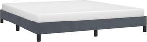 vidaXL California King Size Bed Frame with Plywood Slats, Platform Bed Frame, Velvet Upholstered Mattress Foundation, No Box Spring Needed & Easy Assembly, Dark Gray, without Mattress