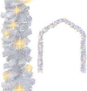 vidaXL Christmas Garland Decoration Artificial Garland with LED Lights White