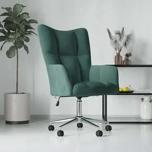 vidaXL Relaxing Chair Accent Seating Living Room Furniture Dark Green Velvet
