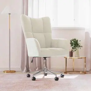 vidaXL Relaxing Chair Accent Seating Living Room Furniture Cream White Velvet