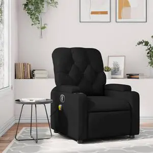 vidaXL Massage Recliner Chair Adjustable Reclining Armchair Black Faux Leather
